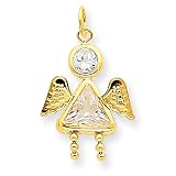 14k Gold April Girl Angel Birthstone Charm