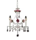 3 Light Chandelier In Antique White