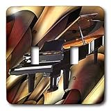Music - Grand Piano Abstract - Light Switch Covers - double toggle switch