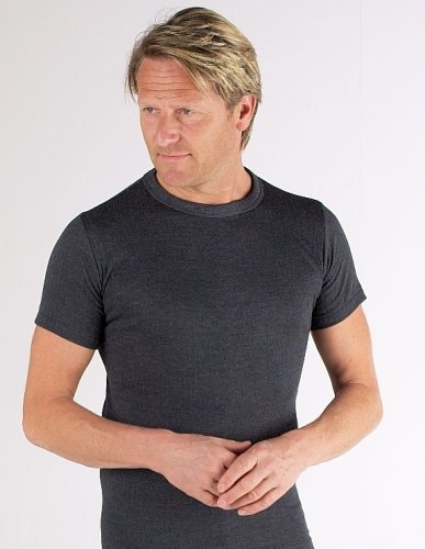 Mens Short Sleeve Thermal Underwear Charcoal Small To Fit Chest 32-34 81-86cms