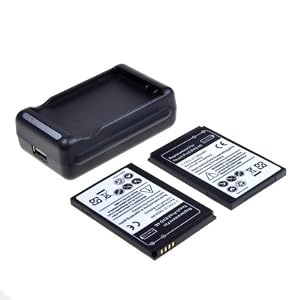 Sprint HTC EVO 4G 2x (two) Battery + Travel Charger, + USB Output, Sprint HTC Evo Shift, Verizon HTC Droid Incredible, Sprint HTC Hero, Touch Pro2, Snap, Ozone, Imagio , Tilt 2 , Verizon Droid Touch Pro 2, myTouch Slide, Google DesireZ, G2