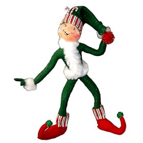 Annalee 14-Inch Green Candystripe Elf