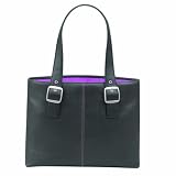 SOLO Classic Collection Laptop Tote with Padded Laptop Pocket, for Notebook Computers up to 16 Inches, in Black with Magenta Interior, K708-4/12
