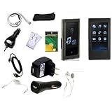 Skque Samsung P2 Black Silicone Skin Case + Crystal Clear Case + 3.5mm Auxiliary Audio Cable + FM Transmitter Black + Earphone + Lanyard + USB Data Cable + Screen Protector + USB Car Charger + USB Wall Charger Bundle Kit Set