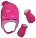 N'Ice Caps Girls Sherpa Lined Micro Fleece Set with Flowers Embroidery