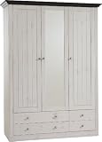 Steens 31711213 Kleiderschrank Monaco 201.5 x 145 x 60 cm in Kiefer massive, wei&szlig; und dunkelbraun