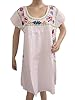 Boho White Dresses Cotton Colorful Embroidered Beach Dress M