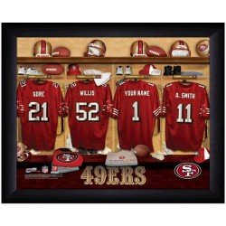 San Francisco 49ers Customized Locker Room Black Framed Photo