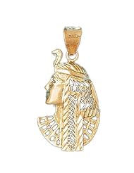 Dazzlers Solid 14k Gold Filigree Cleopatra Charm Pendant Available in three colors from jewelsberry (weights: 3.8 grams only)