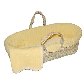 Tadpoles Cable Knit Moses Basket Set in Yellow