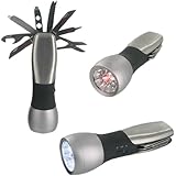 Deluxe All-In-One Multi Tool 9-LED Super Bright Flashlight + 1 Red LED