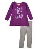 Apple Bottoms "Shimmer Blossom" 2-Piece Outfit (Sizes 7 - 16) - grape juice, 12/14