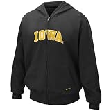 Nike Iowa Hawkeyes Youth Black Arched Lettering Full Zip Hoody Sweatshirt