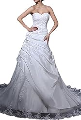 Taffeta Applique Sweetheart  Dress with a Court Train 