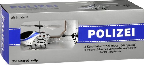 Fun2Get Polizei Helikopter - RC Hubschrauber Mini Helikopter Metal RTF mit Gyro-Technologie
