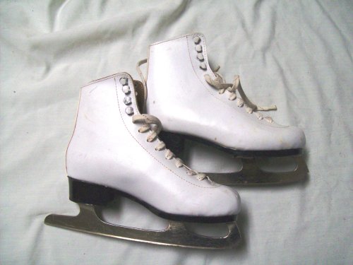 White Ice Figure Skates (with blade guards) - size 4.0 - Very Good Condition