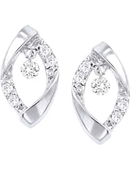 14K White Gold Diamond Dashing Diamonds Earrings