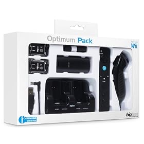 WII PACK NOIR SOCLE DOUBLE CHARGEUR+2 BATTERIES+MANETTE+WIIREMOTE