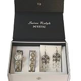  : Suisse Ralph Mystic Ladies oval Design Watch,bracelet and Earrings (Blue & Pu...