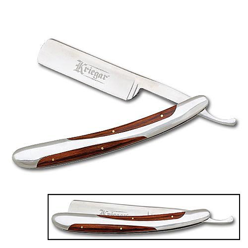 Kriegar Pakawood Handle Folding Straight Razor