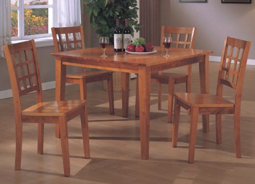 MODERN 42''x42'' SOLID TOP DINING TABLE SET W/ 4 CHAIRS 