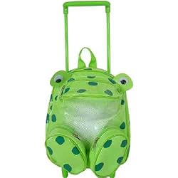Frog FroggyBaby Cie Figural Back Pack Rolling Trolley, retractable handle and outside pockets