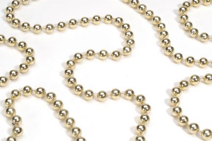 Pack Of 12 Shiny Gold Beaded Christmas Garlands 108 x 8mm