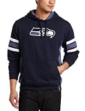 NFL Men's Seattle Seahawks Passing Game II Long Sleeve Hooded Fleece Pullover (Navy/Pacific Blue/White, Large)