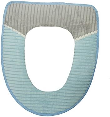 Timtop Stripe Corduroy Warm Toilet Seat Cover (blue)