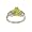 Perfect Size Cluster Fashion Ring with Peridot Cubic Zirconia Pear Shape Center Size 5