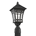Sea Gull Lighting 82131-12 Herrington One-Light Outdoor Post Lantern with Clear Seeded Glass Panels, Black Finish