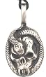 Snake Serpent Skull Head Pewter Pendant Necklace