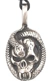 Snake Serpent Skull Head Pewter Pendant Necklace