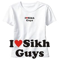 T-SHIRT WOMAN WHITE " I LOVE SIKH GUYS " XXX-Large