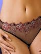 Black sheer low rise brief panty.