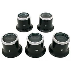 5 Jewelers Loupes Magnifiers Eyeglass Stamp Coin Tools