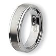 Ridged Edge Brushed & Polished Tungsten Carbide Ring (8.0 mm) - Sizes 7-13