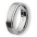 Ridged Edge Brushed & Polished Tungsten Carbide Ring (8.0 mm) - Sizes 7-13