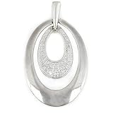 Sterling Silver Oval Diamond Accent Pendant