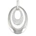 Sterling Silver Oval Diamond Accent Pendant