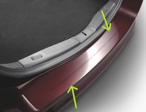 Oem Factory Stock Genuine 2013 2014 2015 Ford Fusion Rear Back Clear Transparent Top Bumper Applique Self Adhesive Step Scuff Pad Protector Scratch Guard W Logo