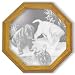 Decorative Etched Mirror - Dog Art Etching, Octagon Solid Oak Framed Wall Mirror