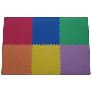 24 SQ Ft Pack foam interlocking mats anti fatigue exercise flooring safety gym multi purpose floor mat RC race track racetrack yoga pilates eva garage tradeshow booth retail red, blue green, yellow, purple, orange, multi-color