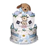 Plush Puppy Diaper Cake - Unique Baby Shower Gift or Centerpiece