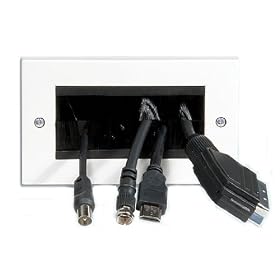 Double Cable Tidy Entry / Exit Faceplate Brushed