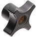 Morton Phenolic Four Arm Knob, Fluted Rim, Threaded Hole, 1/2"-13 Thread Size x 5/8" Thread Length, 2" Width (Pack of 2)