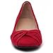 Ollio Women's Shoe Twist Decorative Ribbon Faux Suede Ballet Cute Comfort Flat