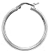 Sterling Silver Diamond-Tube Italian Hoop Earrings, Half Dollar Coin Size