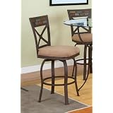 24H Counter Height Swivel Stool with Slate Crest Rail in Bronze Finish