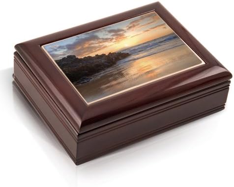 Hawaiian Music Box with Aloha Oe Medium Sunrise